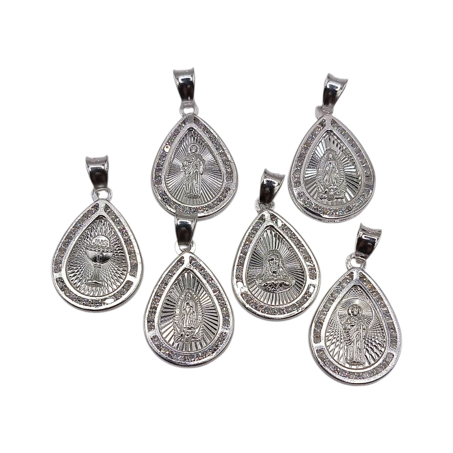 PAQUETE DE 6 MEDALLAS, PLATA .925