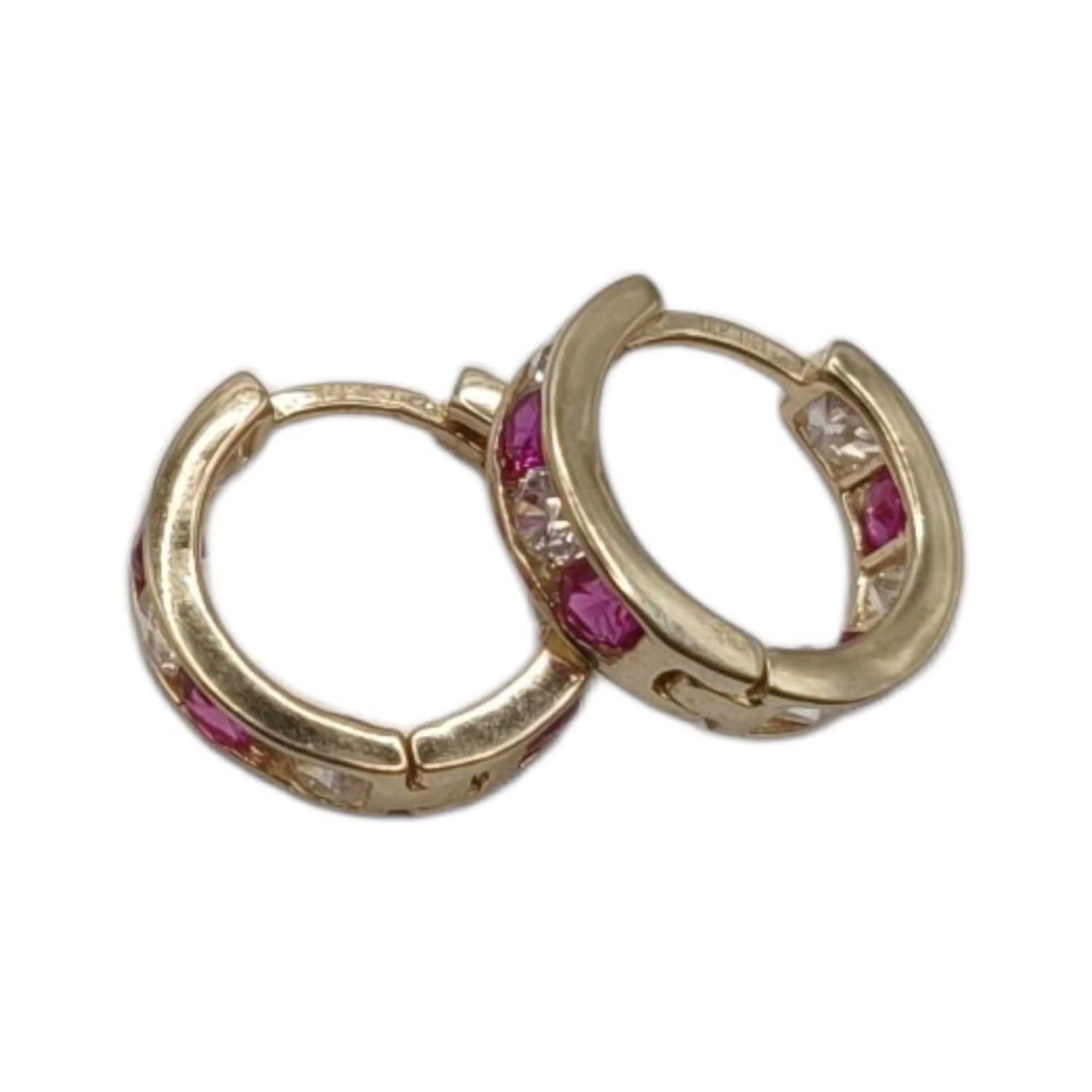 HUGUUI   1CM CZ BCA Y ROJA, ORO 14K