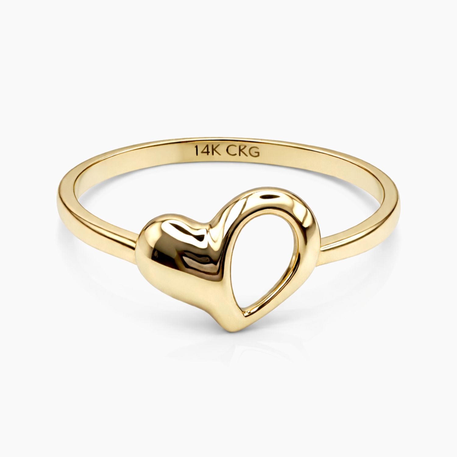 ANILLO CORAZON # 6.5 , ORO 14K