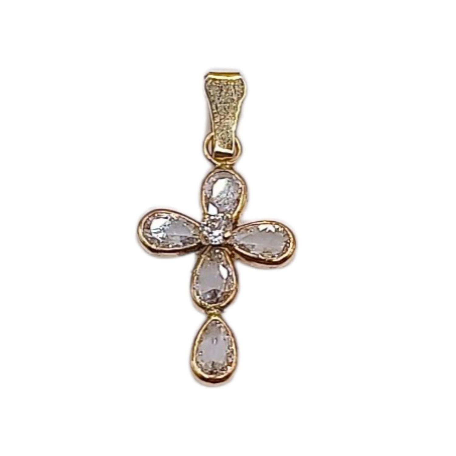 DIJE CRUZ 2.5 CM LARGO TOTAL, ORO 10K