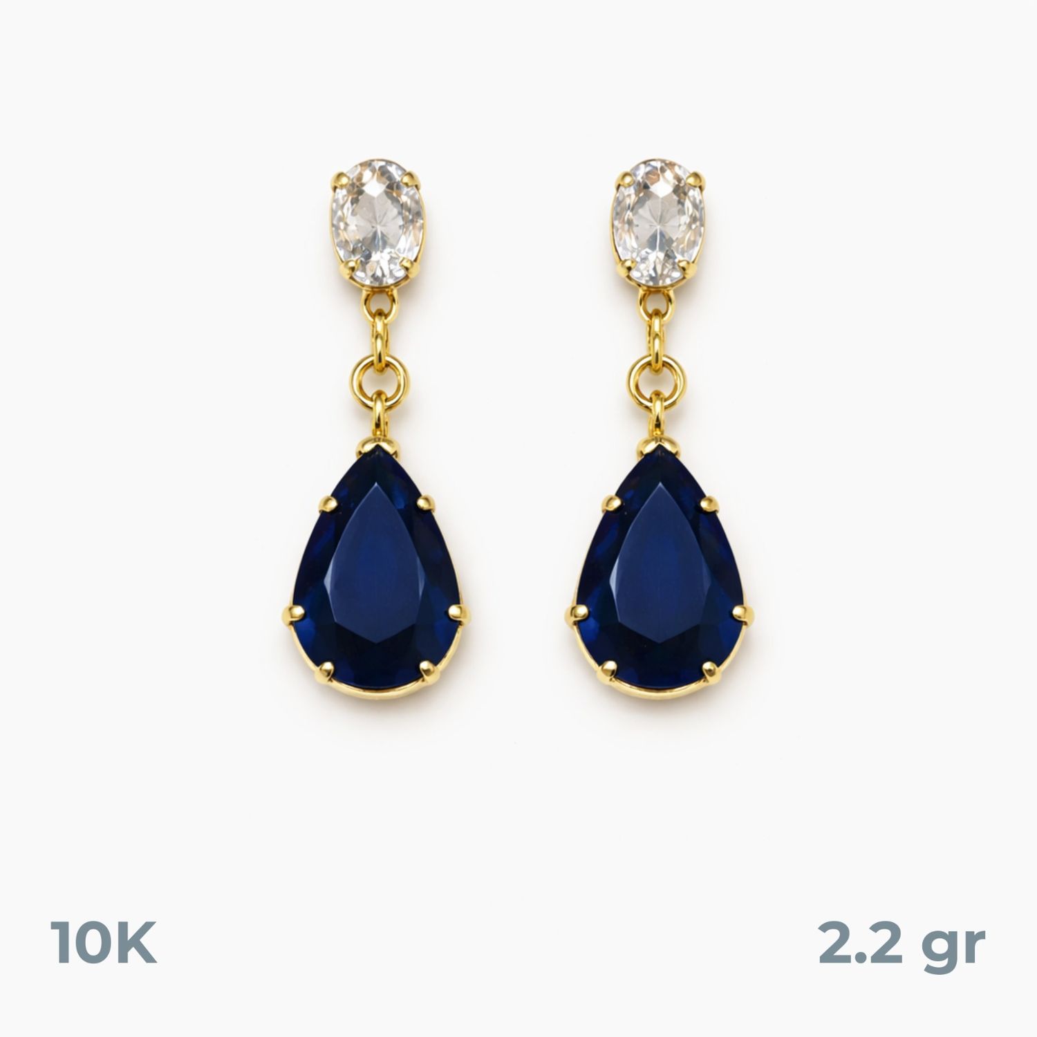 ARETE COLGANTE 2.3 CM BROCHE MARIPOSA  LARGO, ORO 10 K