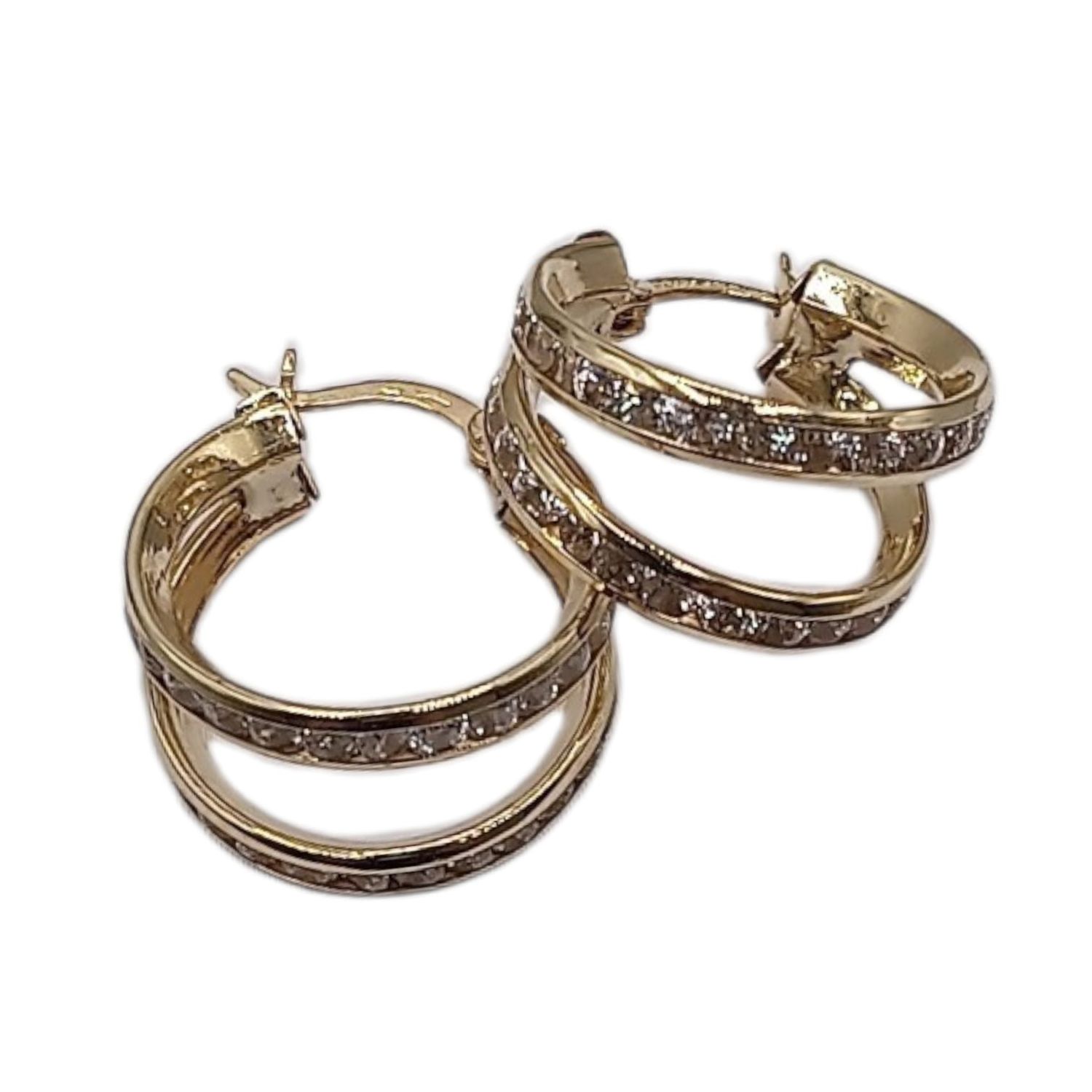 ARRACAD DOBLE CON CZ, 1.8 CM, ORO 10K