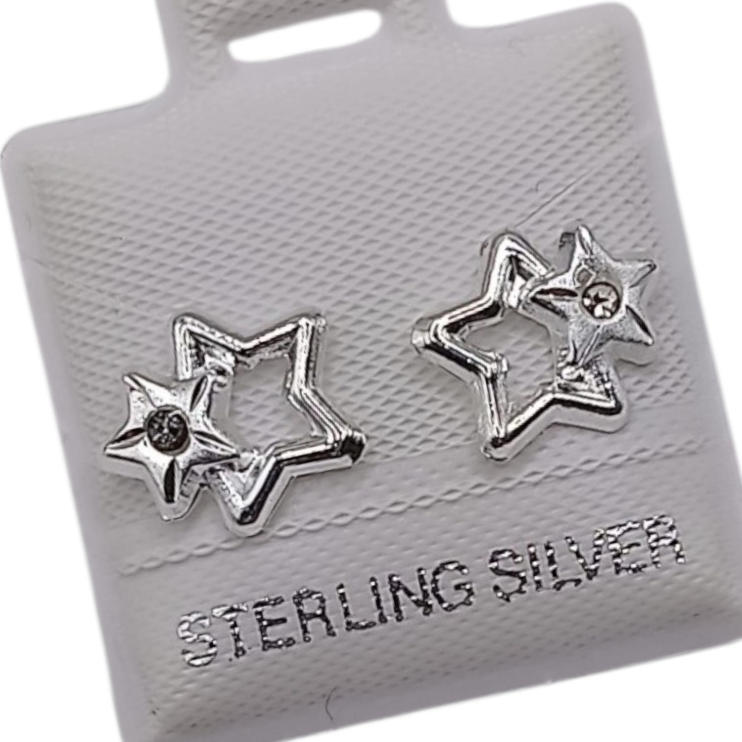 BROQUEL ESTRELLAS, BROCHE DE BOLITA, PLATA .925