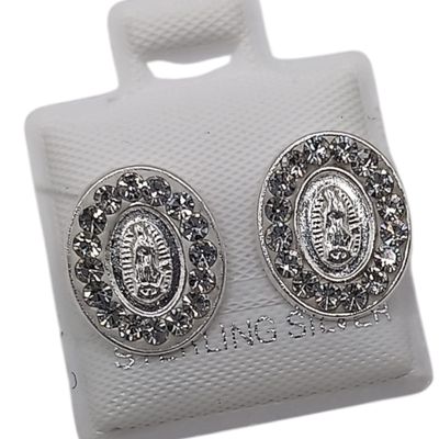 BROQUEL VIRGEN DE GPE, CZ BCA, BROCHE BOLITA, PLATA .925