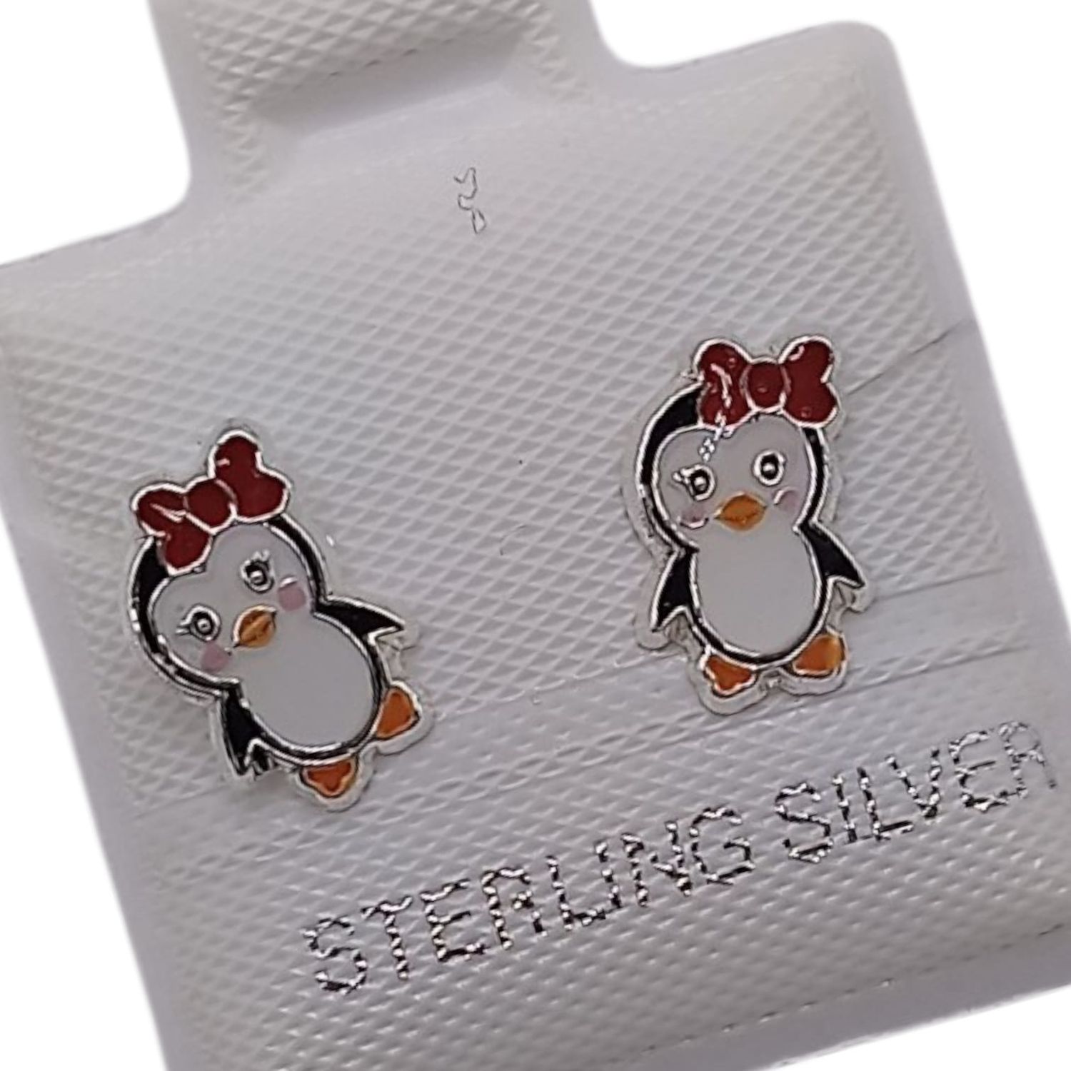 BROQUEL PINGUINA ESMALTADA, BROCHE BOLITA, PLATA .925