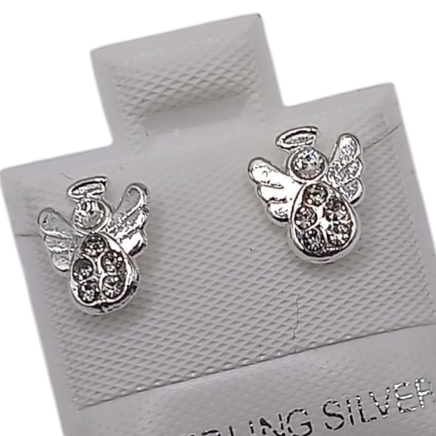 BROQUEL ANGELITO CON MINI CZ, PLATA .925