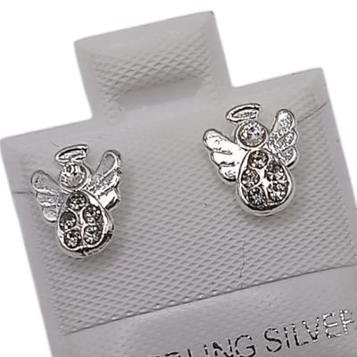 BROQUEL ANGELITO CON MINI CZ, PLATA .925