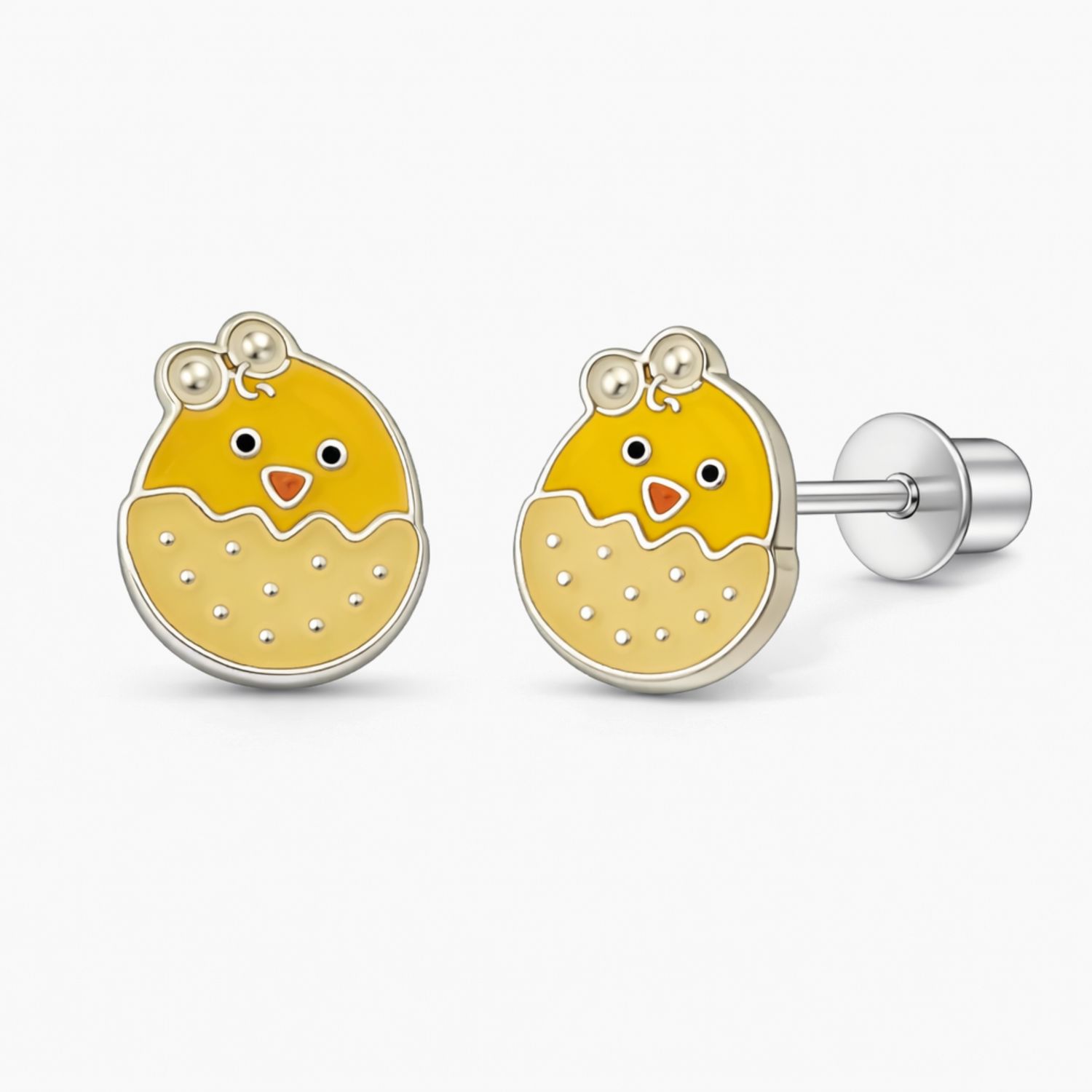 BROQUEL HUEVITO ESMALTADO, BROCHE BOLITA, PLATA .925