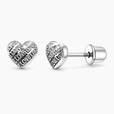BROQUEL CORAZON LOVE, BROCHE BOLITA, PLATA .925