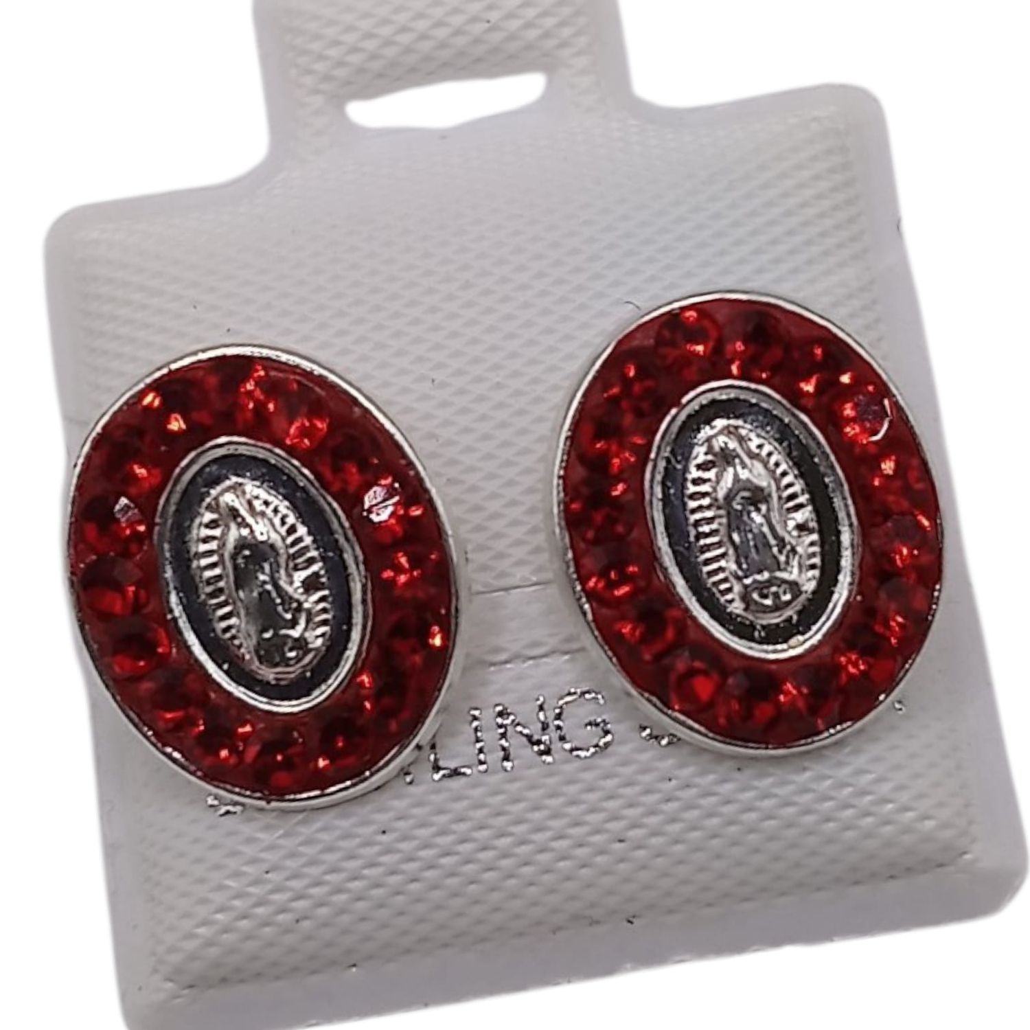 BROQUEL VIRGEN DE GPE CZ ROJA, BROCHE DE BOLITA, PLATA .925