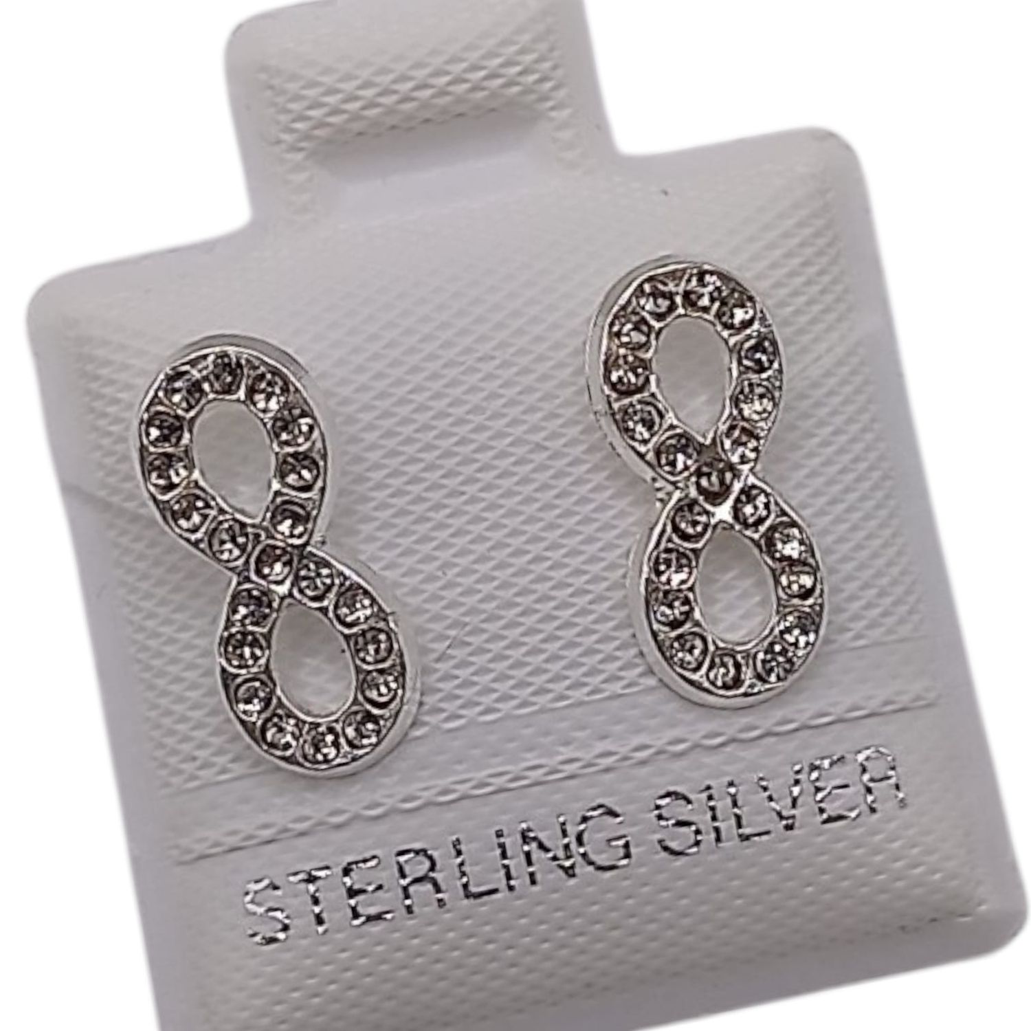 BROQUEL INFINITO CON MINI CZ, BROCHE BOLITA, PLATA .925