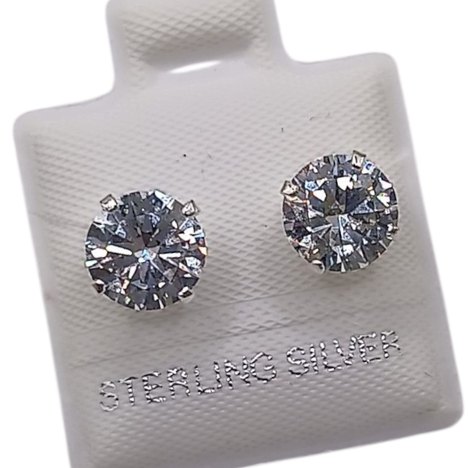 BROQUEL RECTO 7 MM, CZ BCA, BROCHE BOLITA, PLATA .925