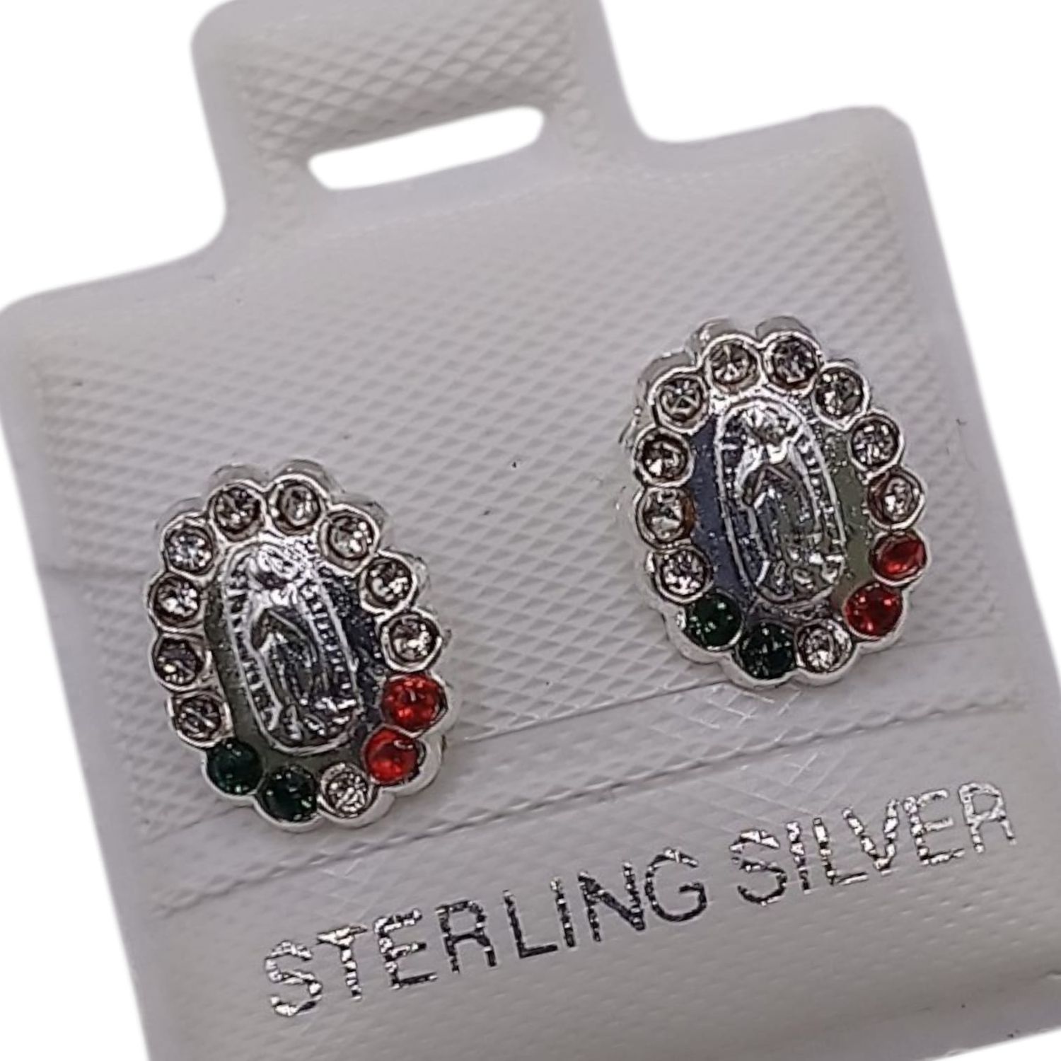 BROQUEL VIRGEN DE GPE, CZ TRES COLORES, PLATA .925