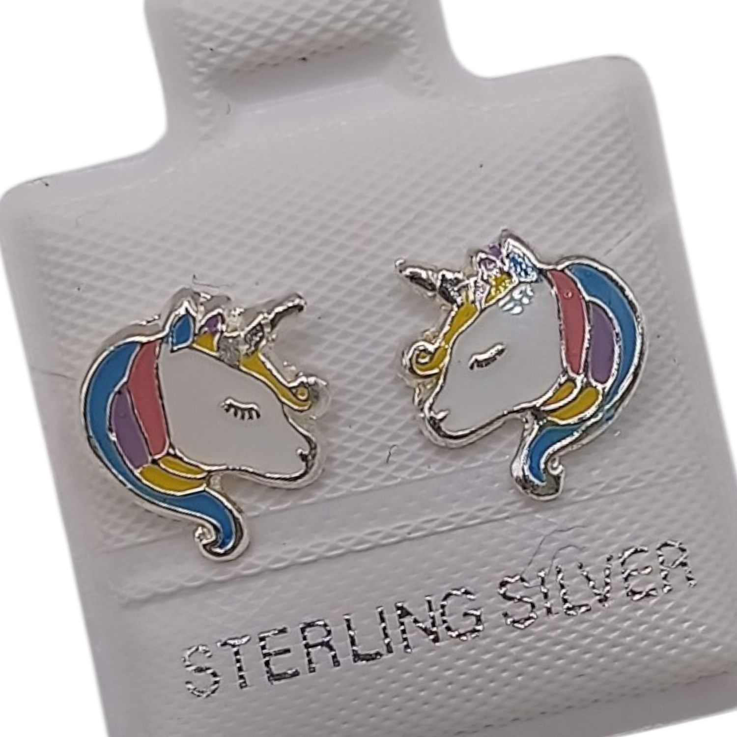 BROQUEL UNICORNIO ESMALTADO, BROCHE BOLITA, PLATA .925