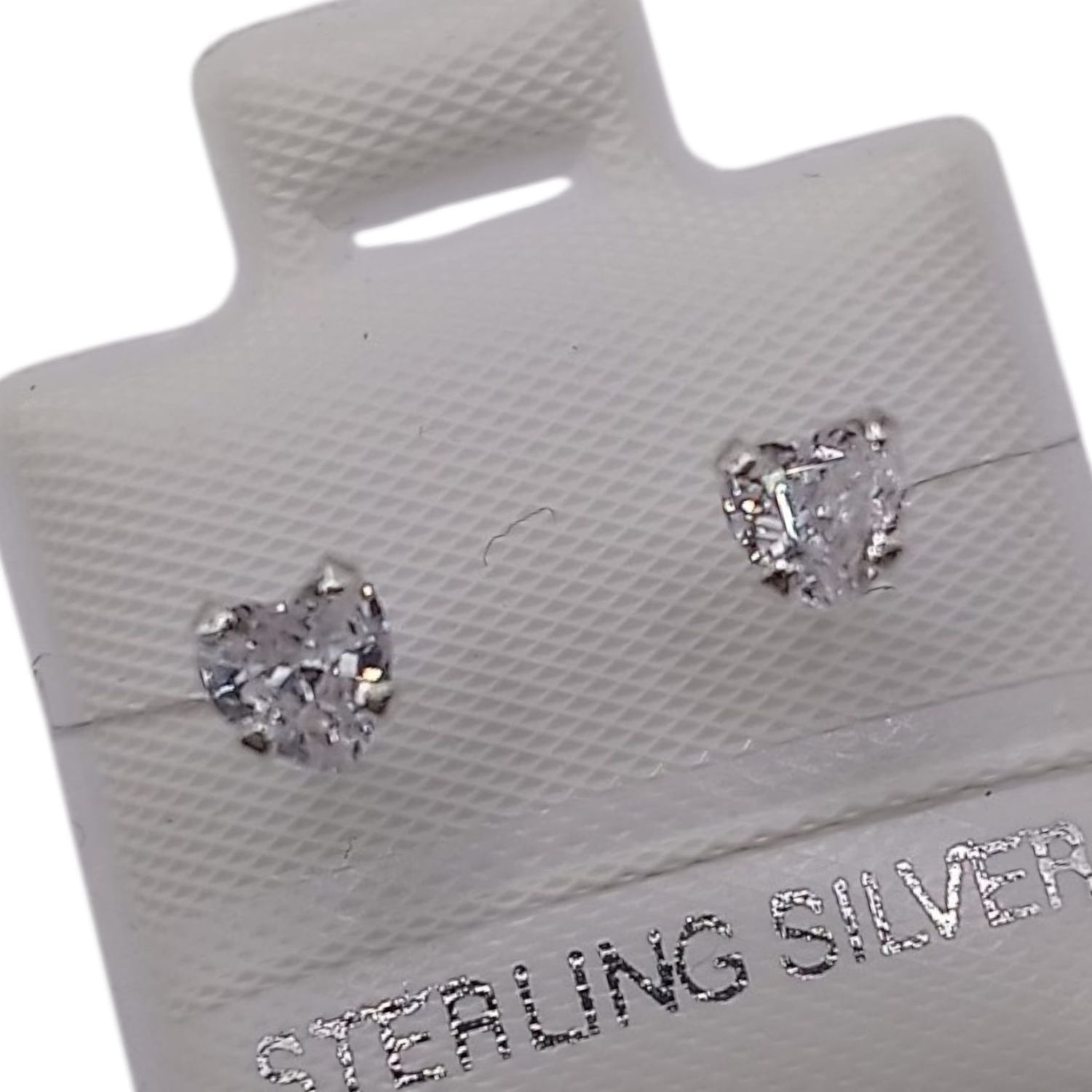 BROQUEL CORAZON, CZ BLANCA, BROCHE BOLITA, PLATA .925