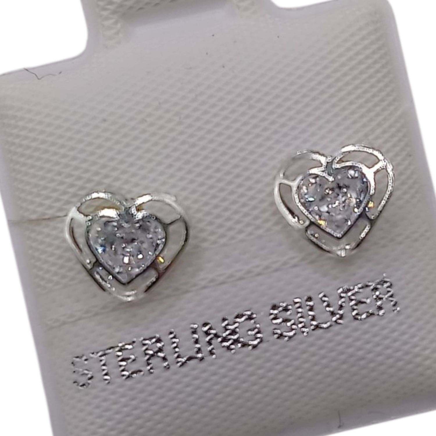 BROQUEL CORAZON CZ ROSA, BROCHE BOLITA, PLATA .925