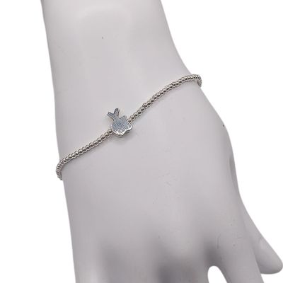 PULSERA ELASTICA BOLITAS CON MANZANITA, PLATA .925