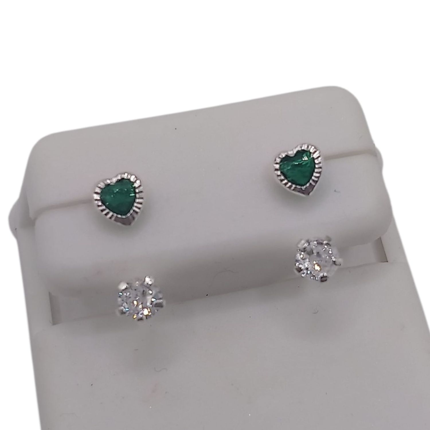 BROQUEL CURVO CORAZON CZ VERDE