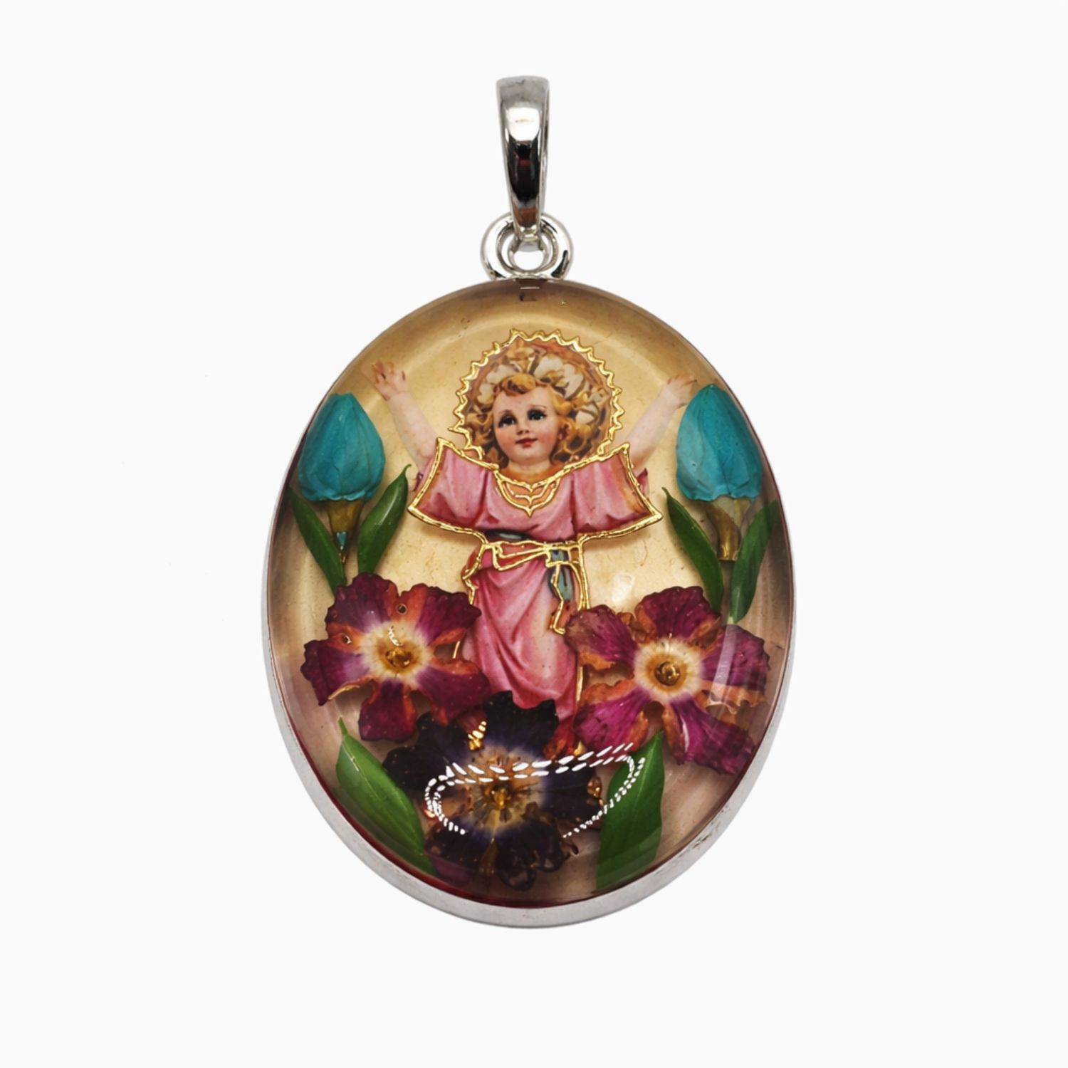 DIJE DIVINO NIÑO SURTIDO,  3.5 CM, PLATA .925