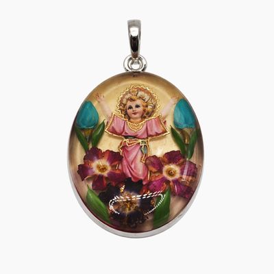 DIJE DIVINO NIÑO SURTIDO,  3.5 CM, PLATA .925