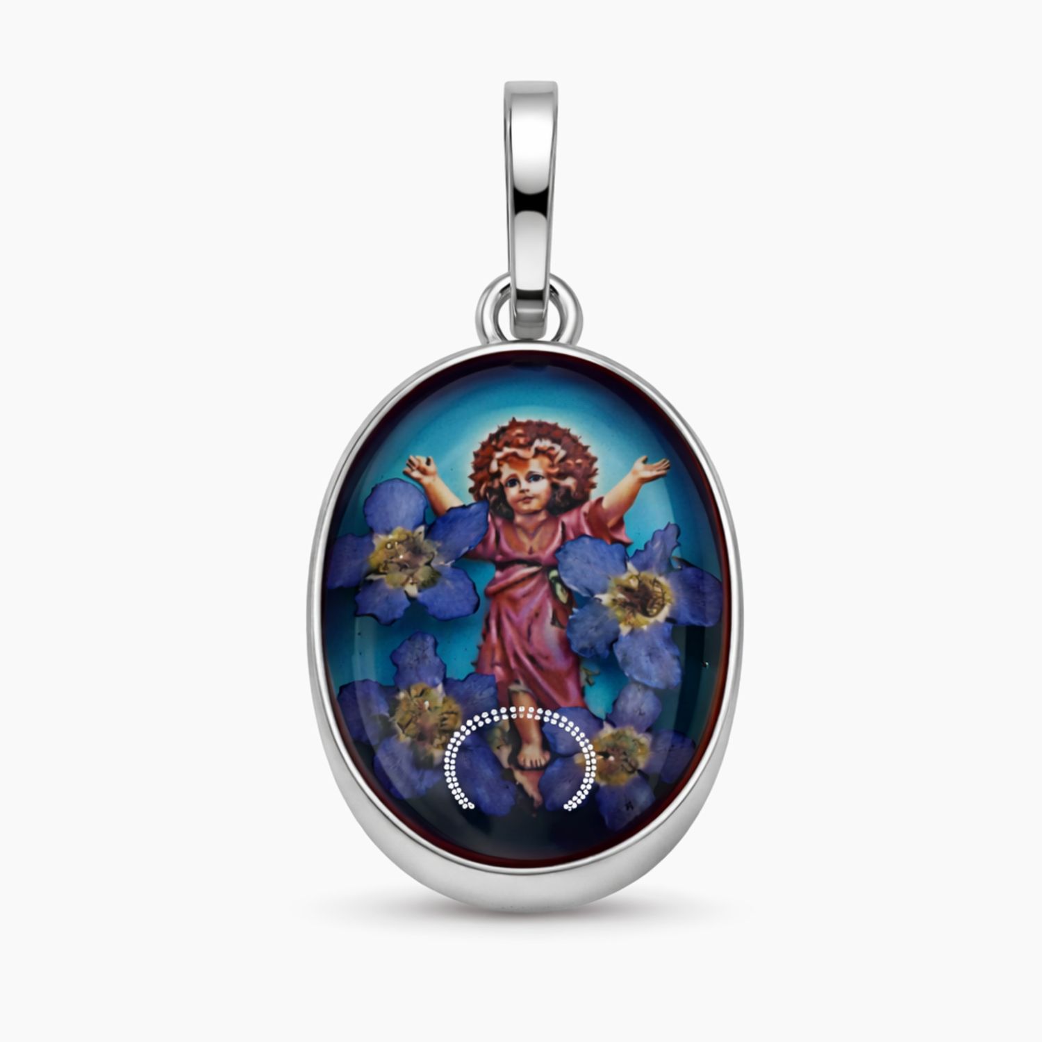 DIJE DIVINO NIÑO, 1.5 CM, PLATA .925