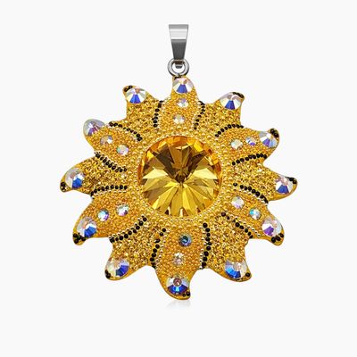 DIJE SOL ARTESANAL, 5.5 CM, PLATA .925