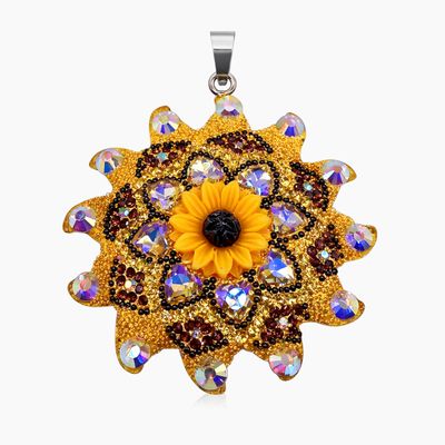 DIJE SOL ARTESANAL, 5.5 CM, PLATA .925