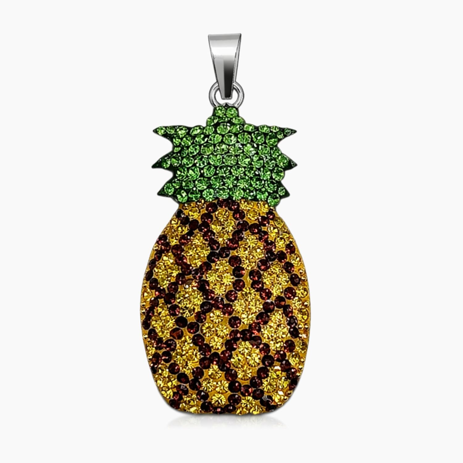 DIJE PIÑA ARTESANAL,  5 CM, PLATA .925