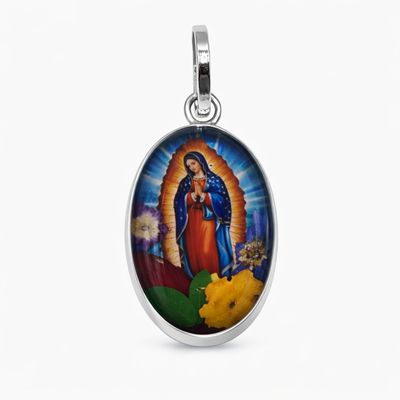 DIJE VIRGEN DE GPE CUERPO ENTERO  SURTIDA, 1.5 CM, PLATA .925