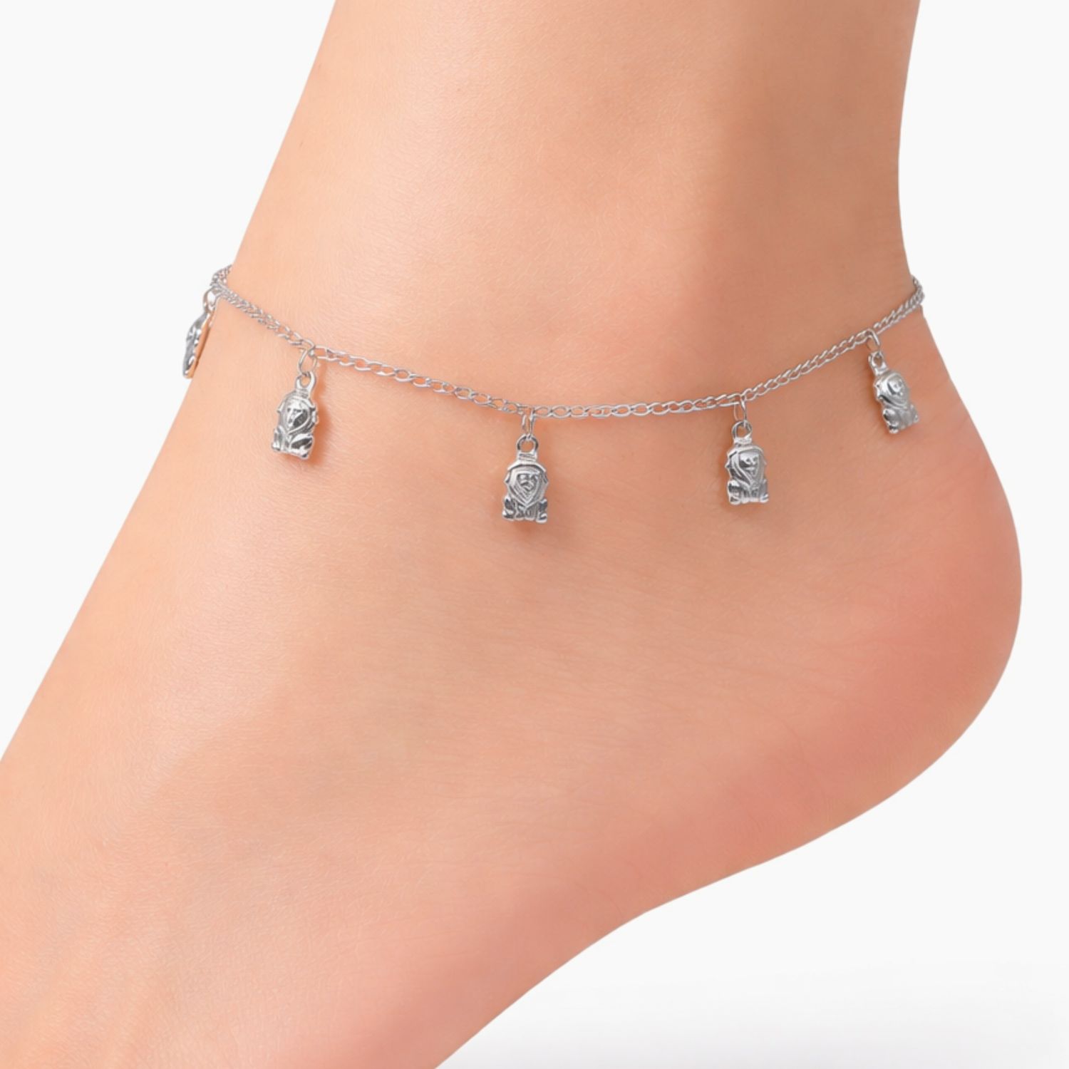 TOBILLERA 10" LEONES, PLATA .925