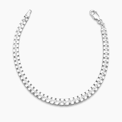 PULSERA 7" TEJIDO PRINCESA PLATA .925