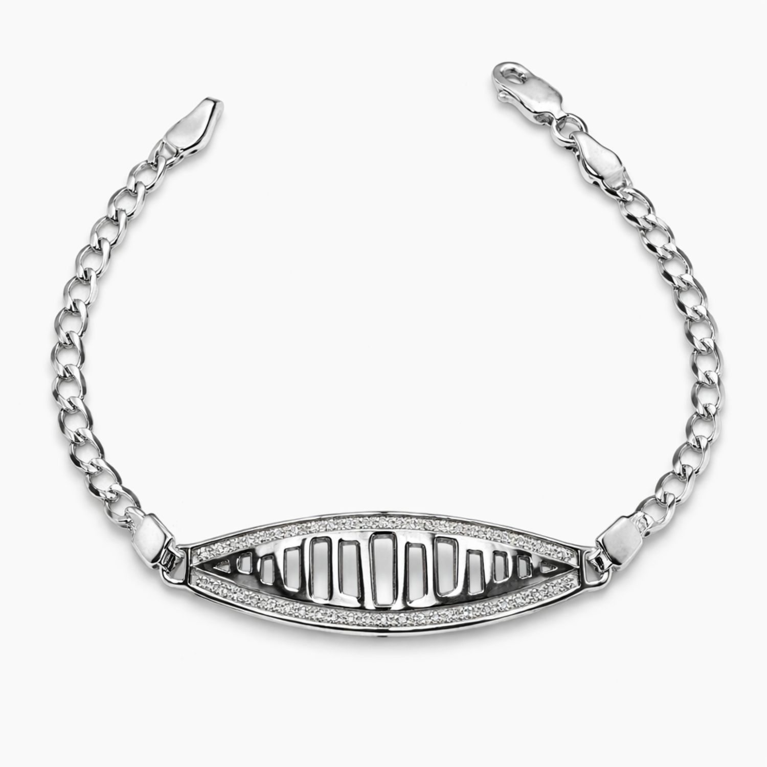 PULSERA CON PLACA 7", PLATA .925