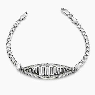 PULSERA CON PLACA 7", PLATA .925