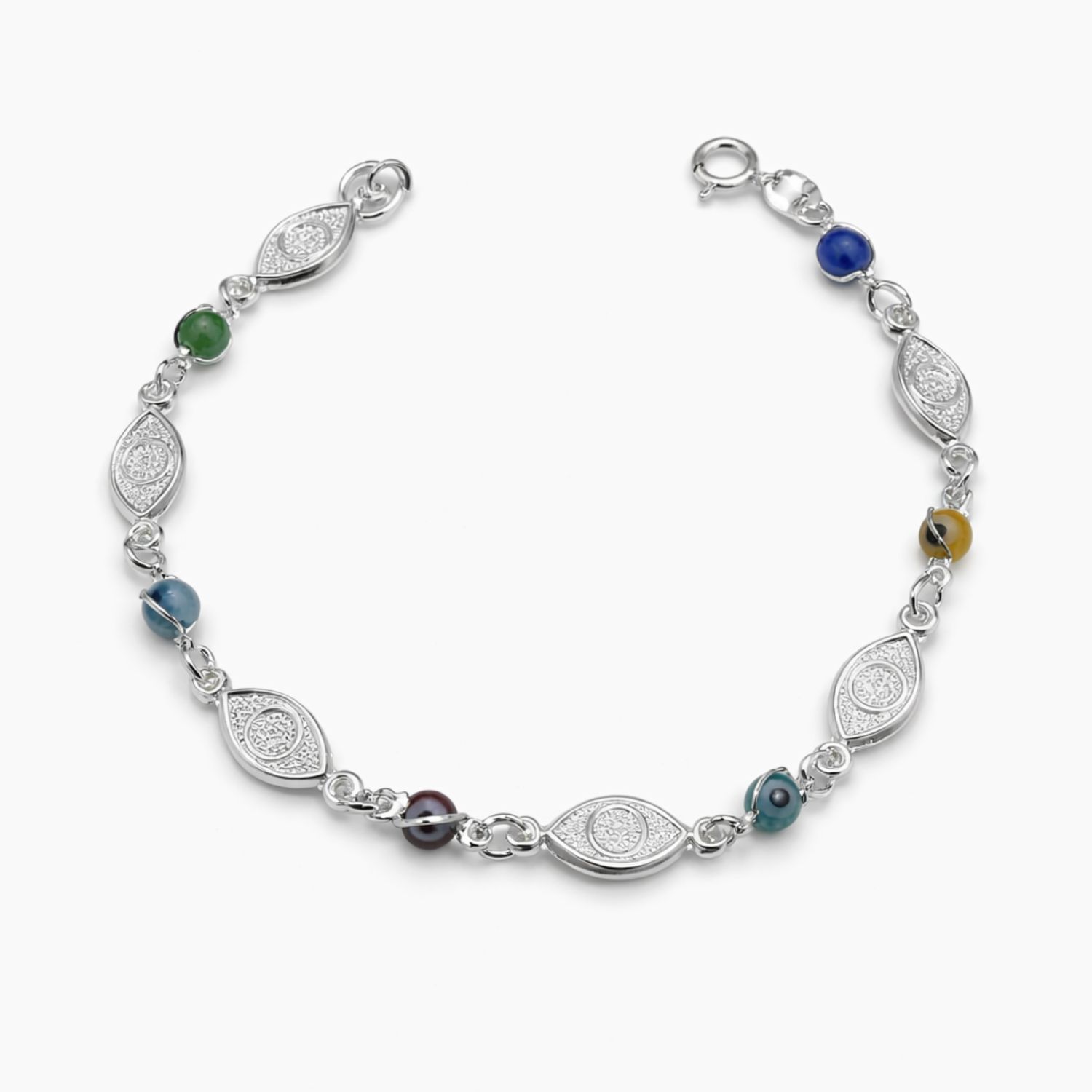 PULSERA OJITOS, 7", PLATA .925