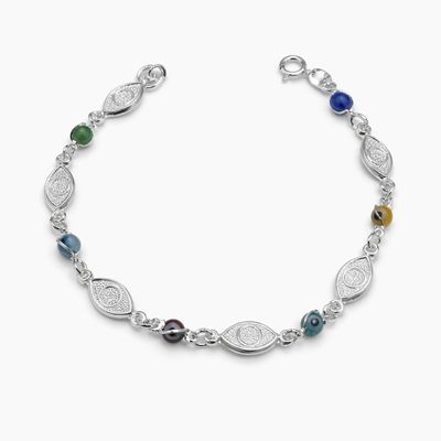 PULSERA OJITOS, 7", PLATA .925