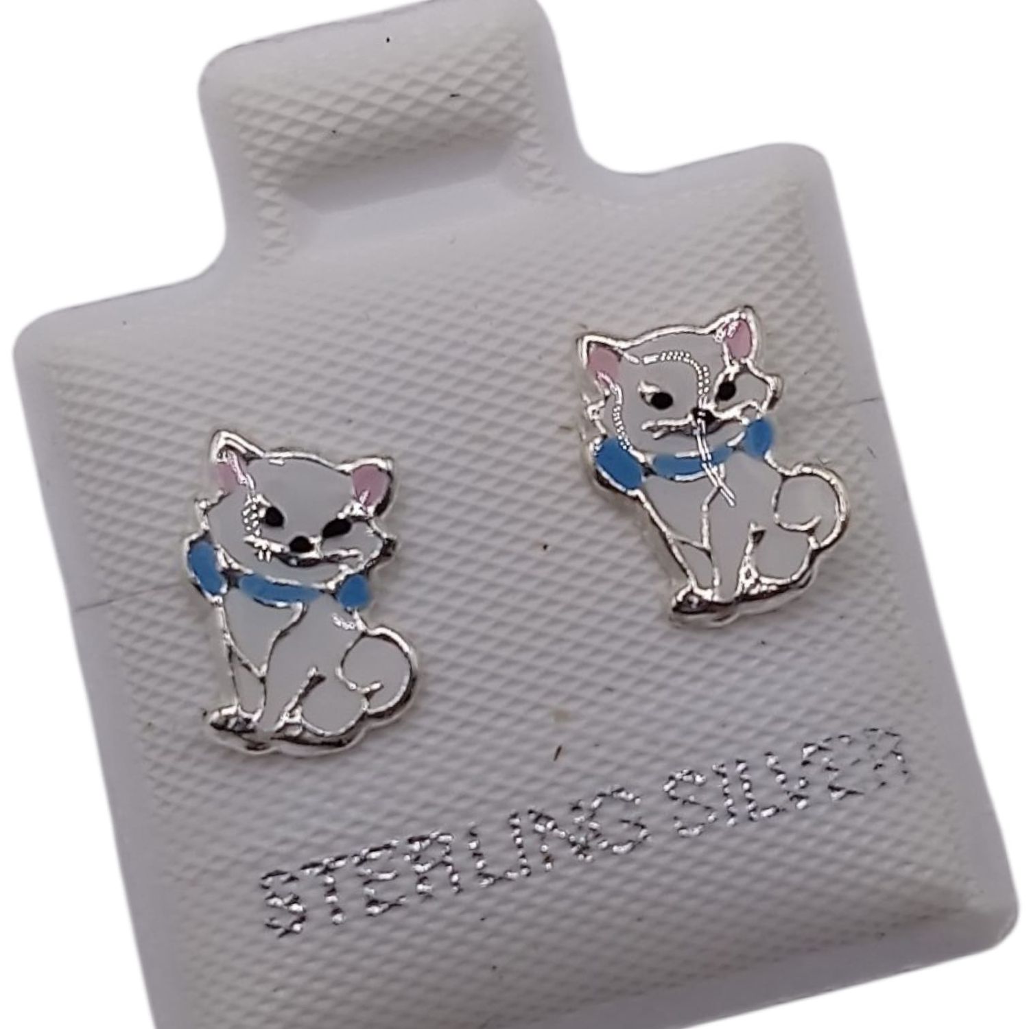 BROQUEL ESMALTADO GATITO, BROCHE BOLITA, PLATA .925
