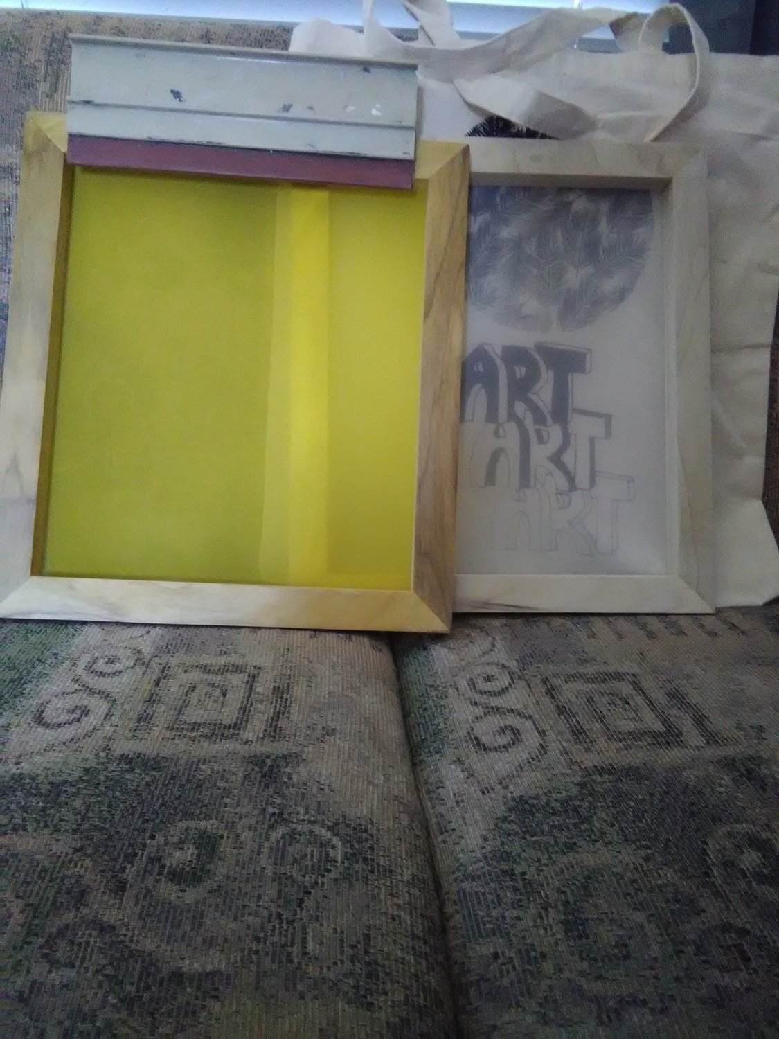 2 Silk Screens for Screen Printing 13 by 11 &amp; 1/2