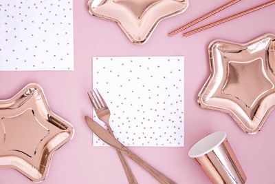Servetten dots White/ Rose Gold