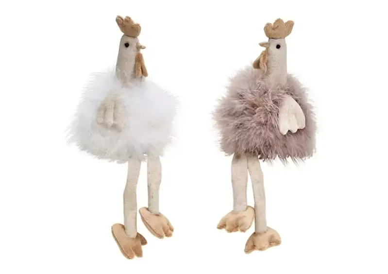 Zittende pluizige kip — taupe
