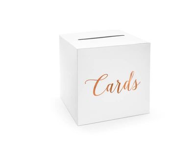 Kaarten box roze gold
