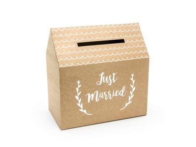 Kaarten box Just  married kraft