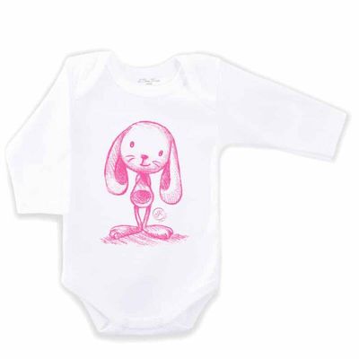 Romper L'ours de Kiwi Konijntje — Konijntje lichtgrijs / 0-3 maanden
