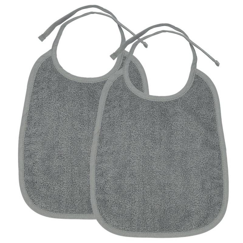 Slabbetjes badstof grijs 2st. — grijs