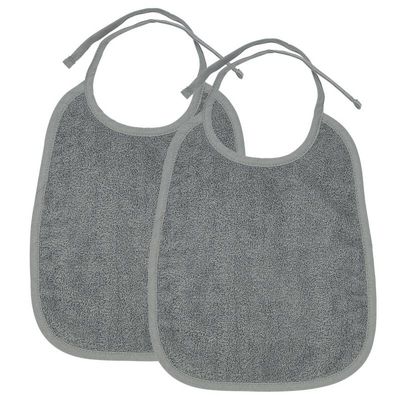 Slabbetjes badstof grijs 2st. — grijs