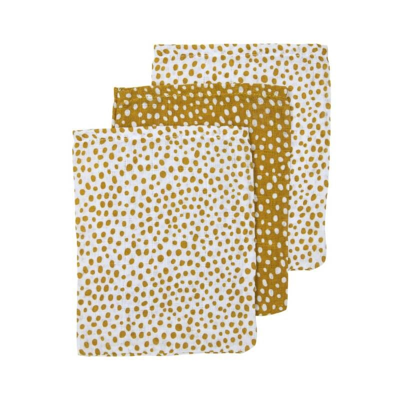 Hydrofiele washandjes cheetah oker