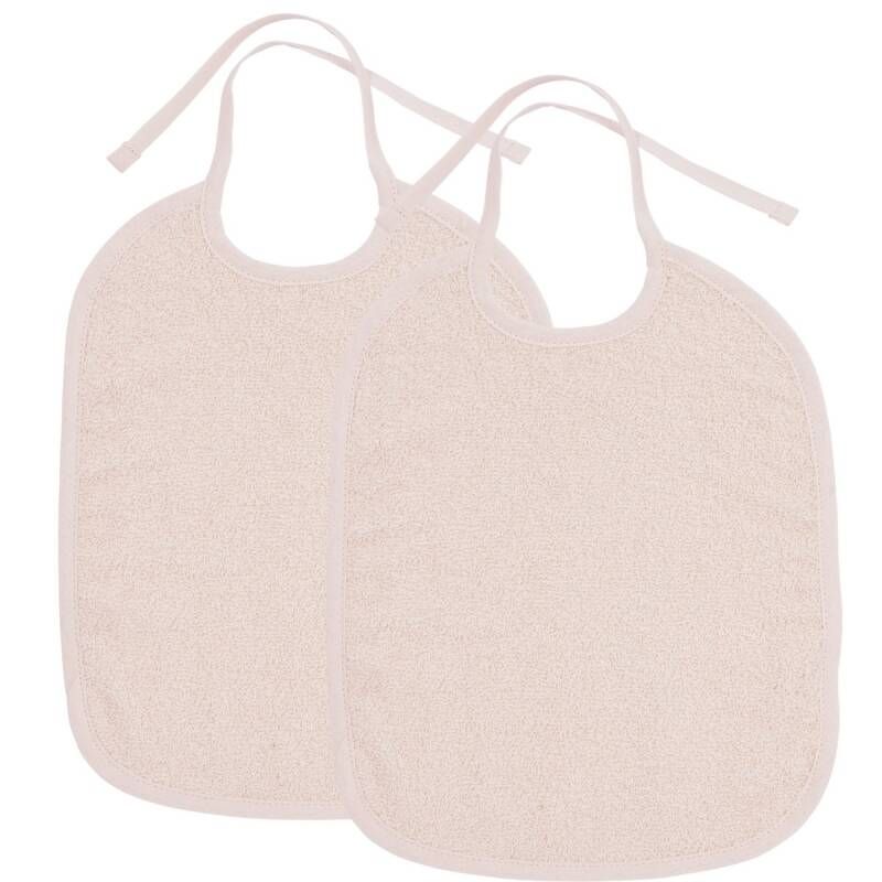 Slabbetjes badstof licht roze 2st.