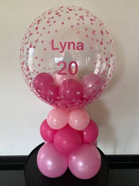 Deco bubbelballon roze sparkle