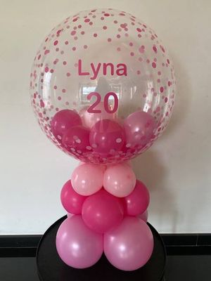 Deco bubbelballon roze sparkle