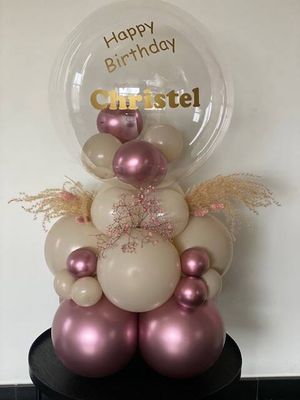 Bubbelballon met droogbloemen