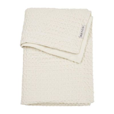 Set: deken wafelprint  katoen + laken naturel gepersonaliseerd